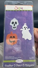 Ghost Skull & Pumpkin Halloween Charms Sizzix Sizzlits Die Set 655550 NEW! 