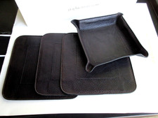 Valet Tray Catchall Leather New 6 1/2" Square Black