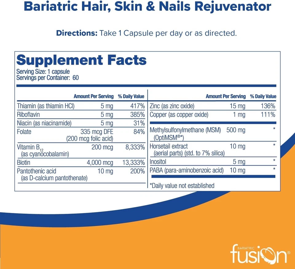 REJUVENADOR Cabello, Piel y Uñas | Incluye biotina, B12 y B1 | 60 Cápsulas - Изображение 2 из 4