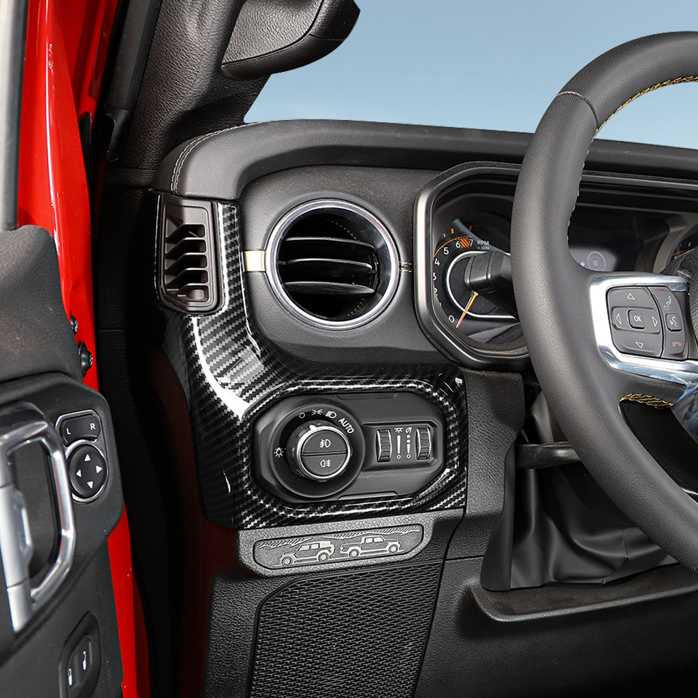 Carbon Fiber Co-Pilot Dashboard Panel Cover Trim Kit for Jeep Wrangler JL JT 24+