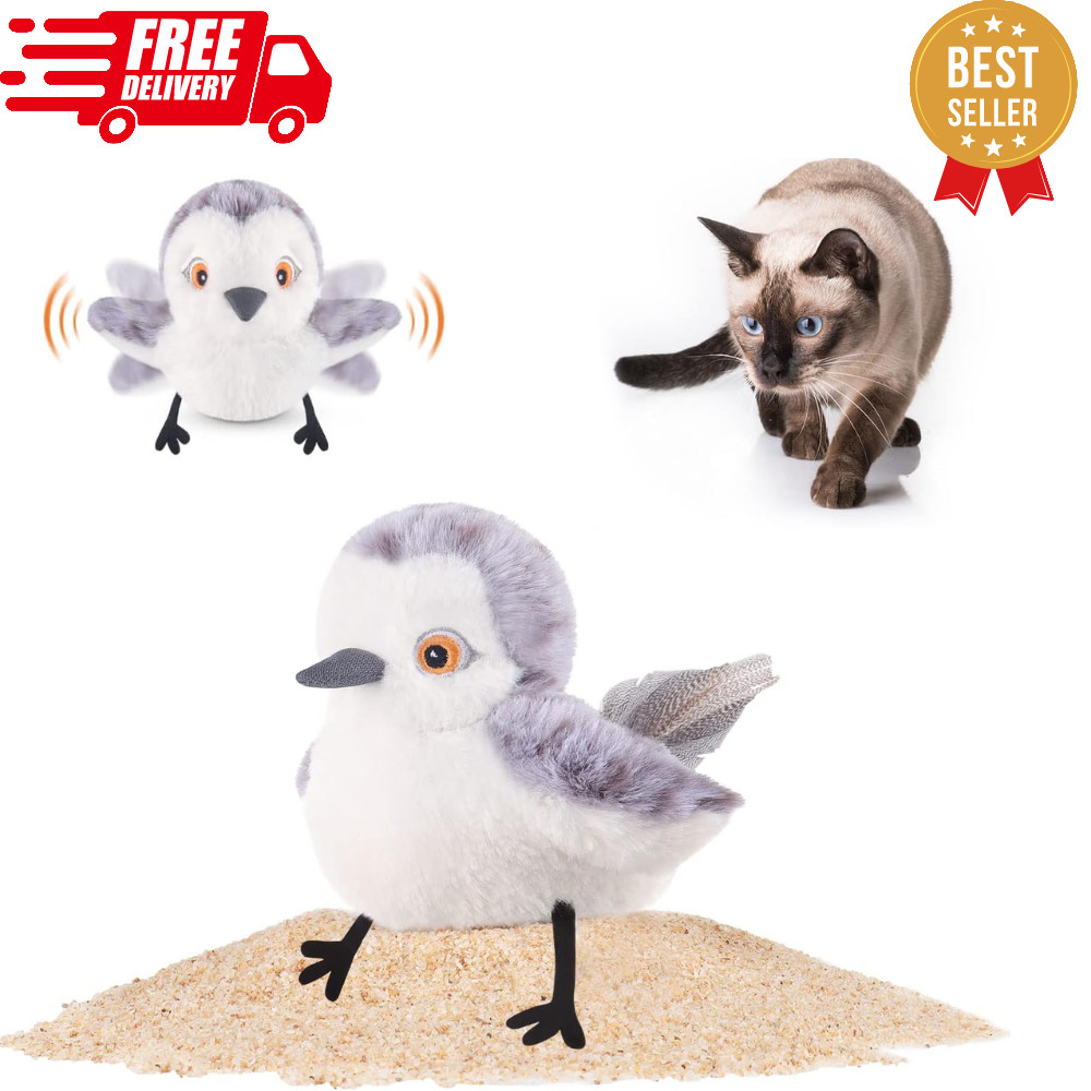 Potaroma Cat Toys Flapping Bird (No Flying) Sandpiper Chirp Tweet Kitten Toy
