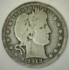 1913 Silver Barber Quarter Circulated GOOD 25c US Type Coin Philadelphia