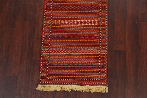 2x7 Geometric Tribal Kilim Sirjan Hand-woven Runner Rug Classic Oriental Carpet - Picture 5 of 12