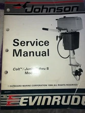 507614 1986 Evinrude Johnson O/B Service Manual Colt/Junior-8 HP “CU”,USED,M-1-1