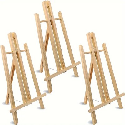Lot Of 3 Table top Easels Durable Pine Desktop Adjustable Tripod Stand L Display