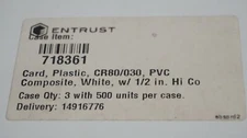 -=GENUINE=LOT 500=ENTRUST/DATACARD 803229-036 CR-80 PVC ID CARDS MAGNETIC STRIPE