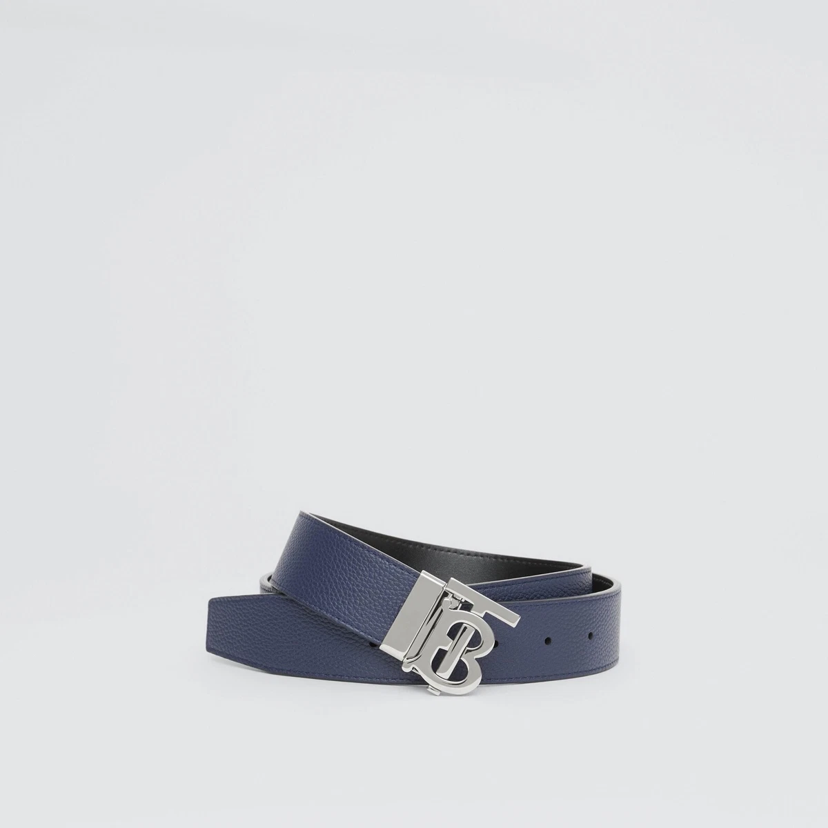 Burberry EUC leather belt size 105 / 42 Periwinkle blue silver adjustable XL Burberry Reversible belt | Men main image 3
