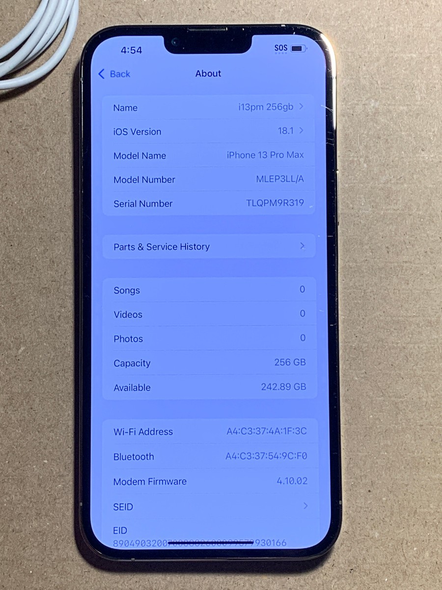 Apple iPhone 13 Pro Max - 128GB - Silver Unlocked A2484 (CDMA +