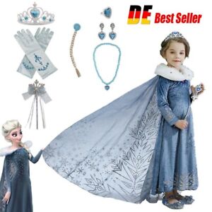 Party Frozen Elsa Verkleidung Eiskönigin Erwachsene Damenkleid Mantel Krone