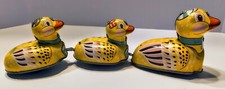 Vintage NOT Reproduction Ducks on Parade Tin Litho Friction Toy