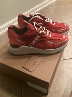 Burberry Sean Sneakers Red NIB 46 US 13 Chunky