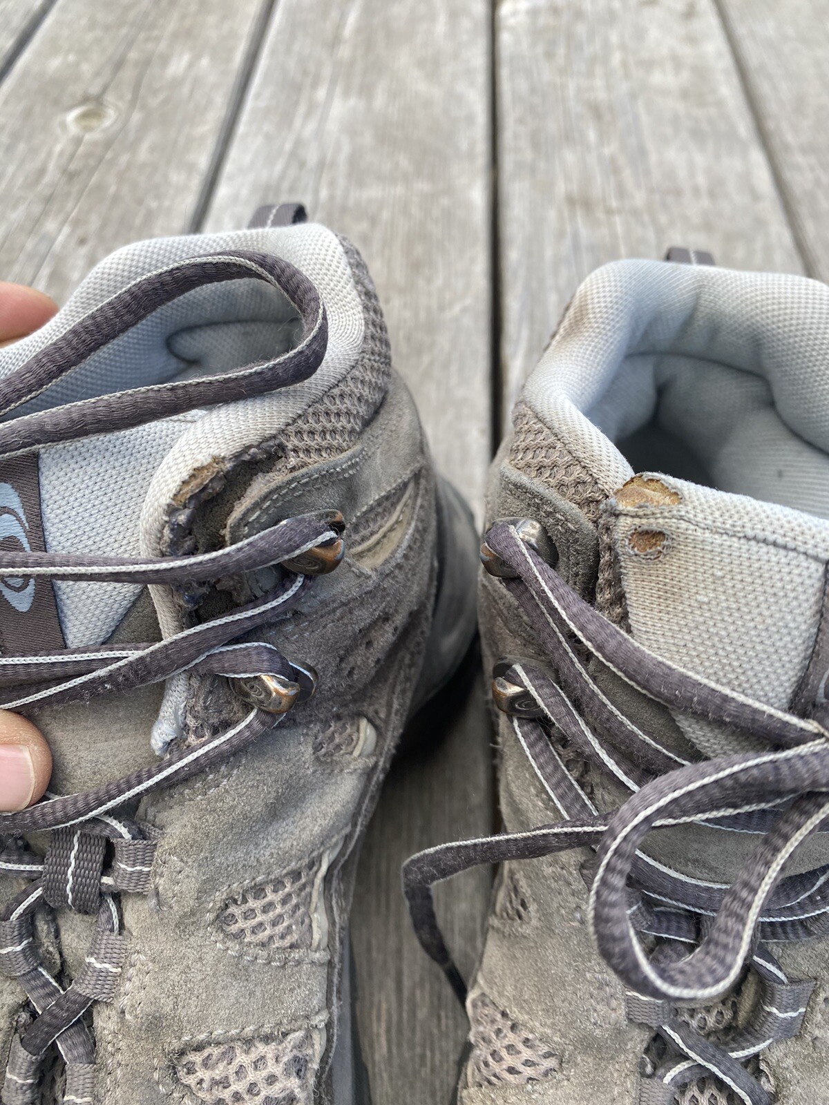 SALOMON Contagrip scarpe da trekking donna 7 5 stivali alti grigio marrone maglia scamosciata