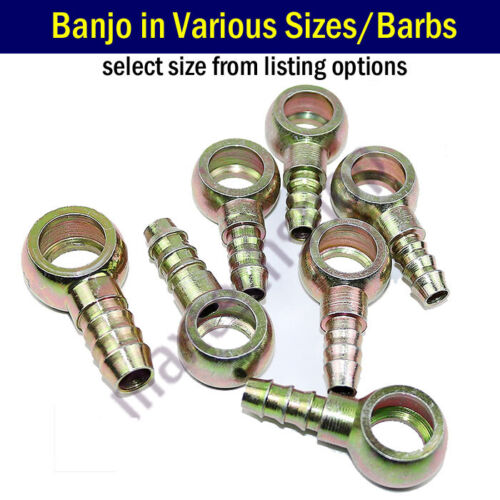 Banjo Fitting 4/6/8/10/12/14/16mm M4/M6/M8/M10/M12/M14 Hose Barb Connector Bolt - Photo 1 sur 26