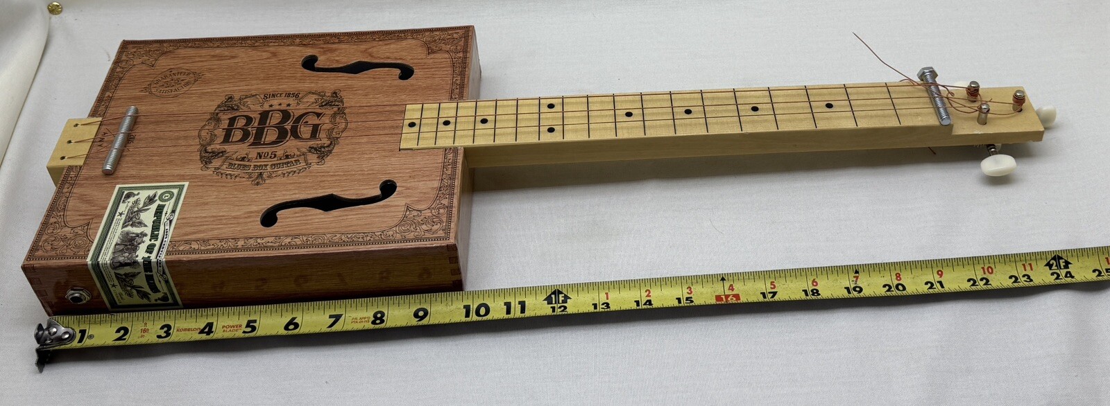 BBG 5 Acoustic or Electric Blues Box Guitar 3 STRING Slide Cigar Box
