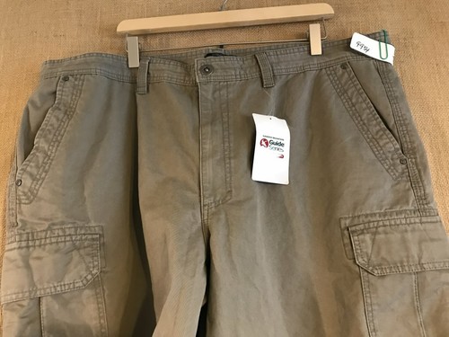 NWT Guide Series men’s flat front solid cargo brindle short size 46 x 11” zip fl - Picture 4 of 9