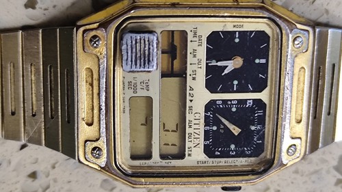 CITIZEN 8988-Q8491 ANA-DIGI TEMP QUARTZ MEN'S WATCH NOT WORK FOR PARTS - Picture 6 of 7