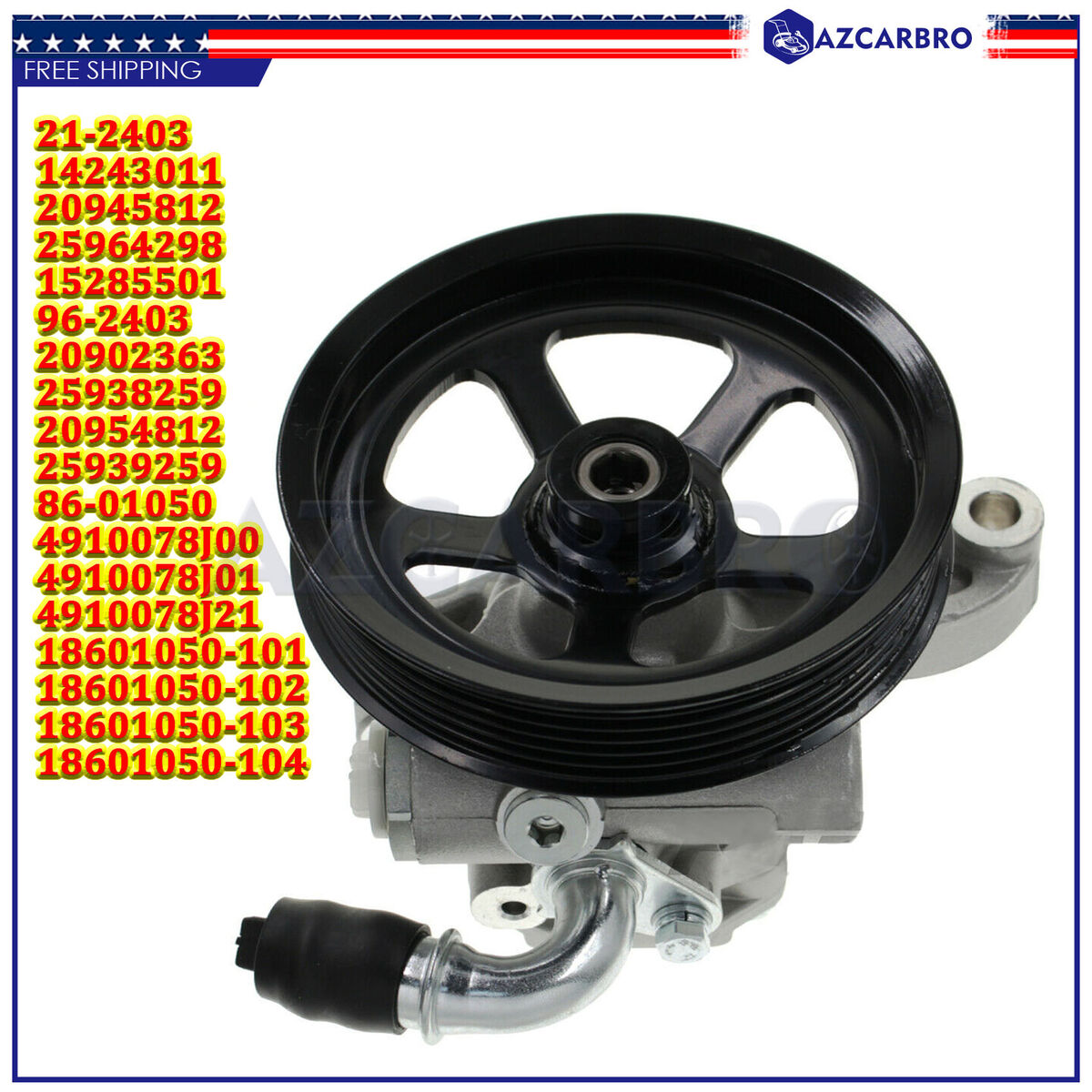 New Power Steering Pump for 2007-2009 GMC Acadia Saturn Outlook XL