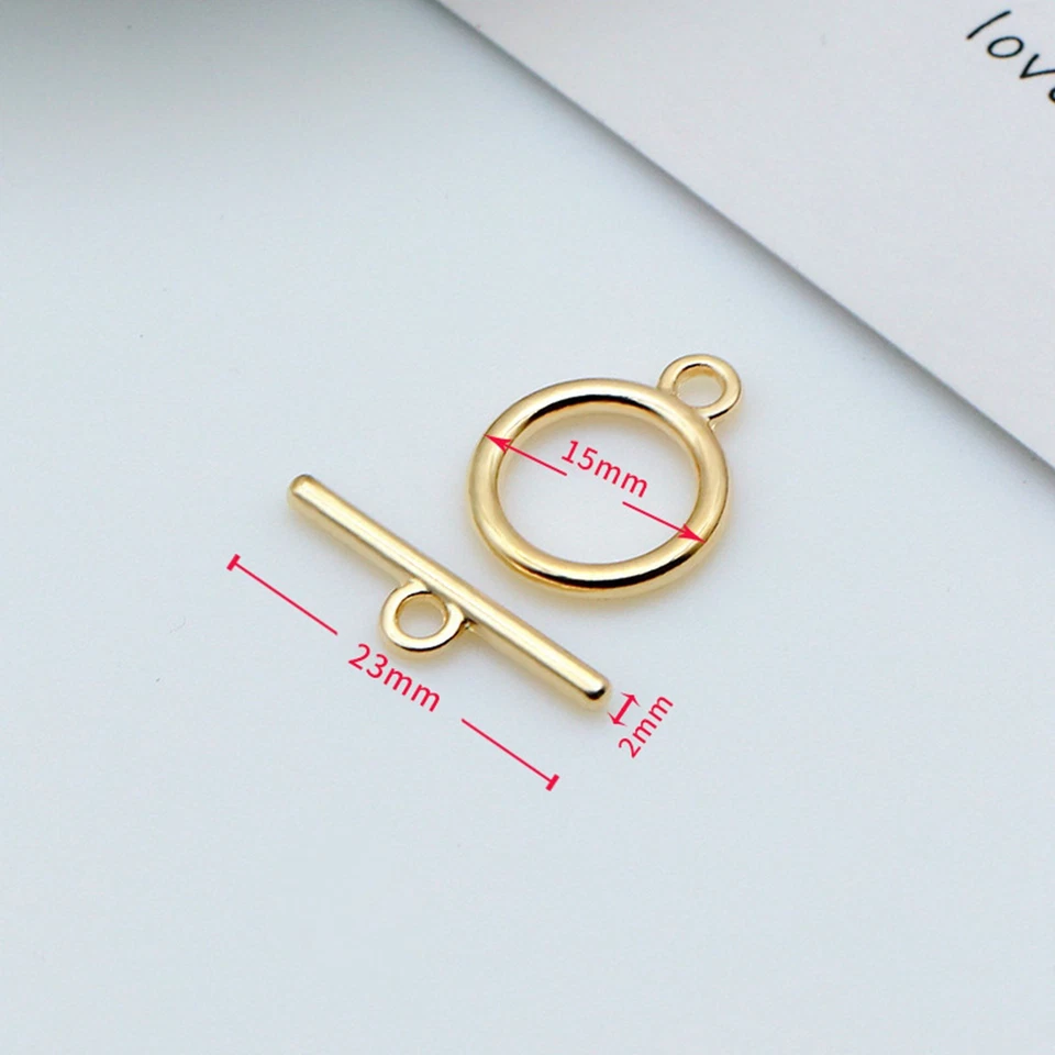 20 sets Smooth Round Toggle Clasps TBar Clasps Necklace Bracelet DIY For Jewelry - Image 3 of 4
