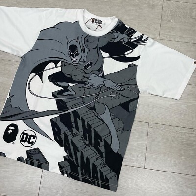 BAPE x DC Tees Batman | Weiß Schwarz Grau | Größe M / M | Comics A Bathing Ape