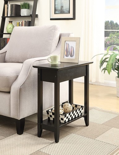 Convenience Concepts American Heritage Flip Top End Table, Black - 第 3/7 張圖片