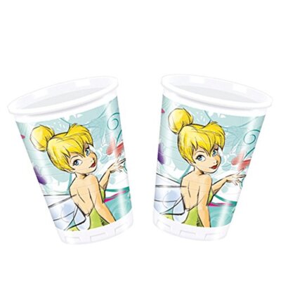 Unique Party 71362 - 200ml Fairyland Disney Fairies Plastic Cups, Pack of 8