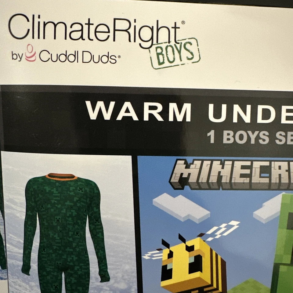 ClimateRight by Cuddl Duds Boy Minecraft Ropa Interior Cálida Conjunto de 2 Piezas Talla L 10-12 Foto 3 de 4