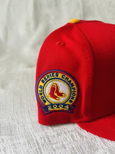 New Era Boston Red Sox World Series Patch Yellow UV 59Fifty 5950 8 Hat Cap NEW - Picture 3 of 6