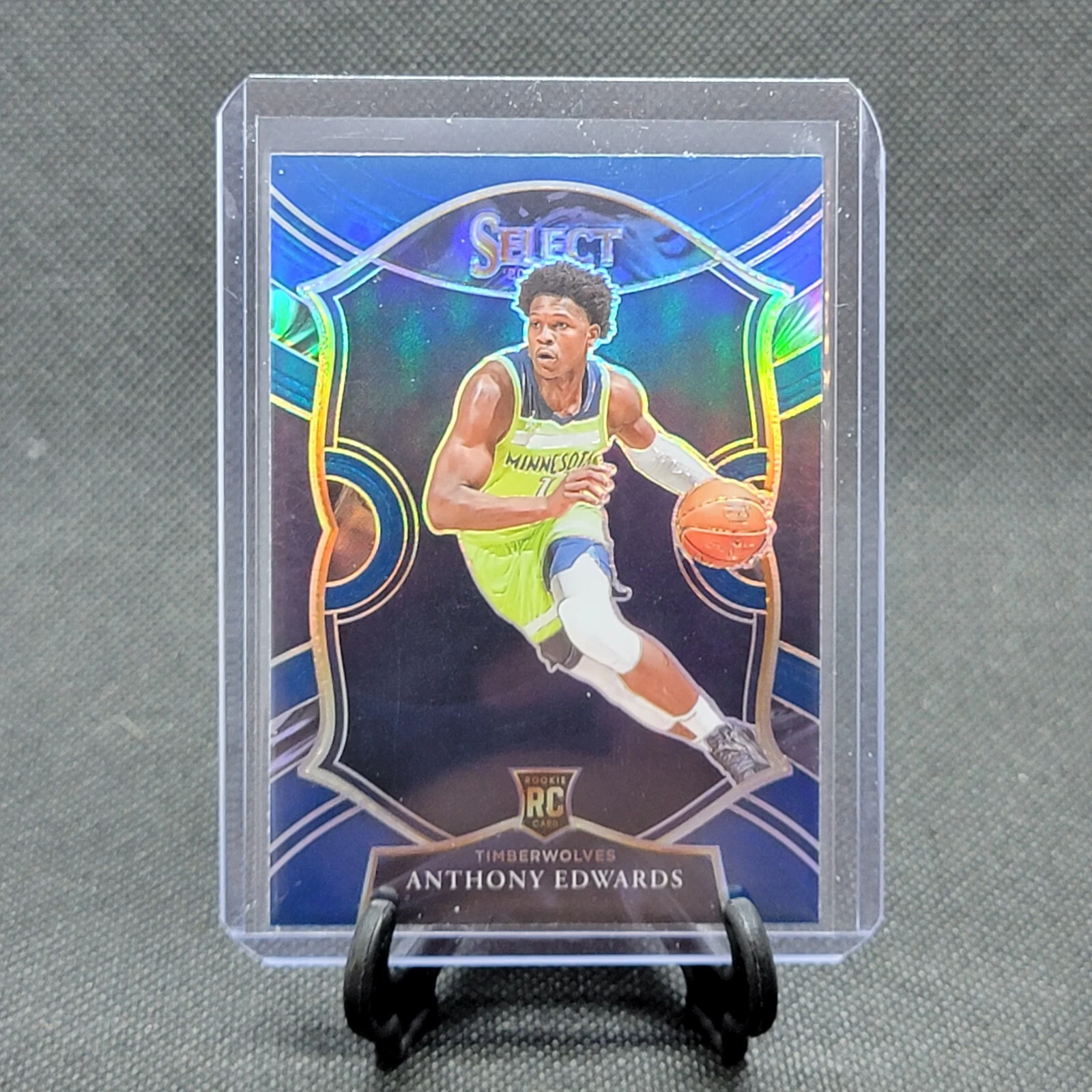 2020-21 Select Anthony Edwards #61 RC Rookie Concourse Blue Holo Silver Prizm