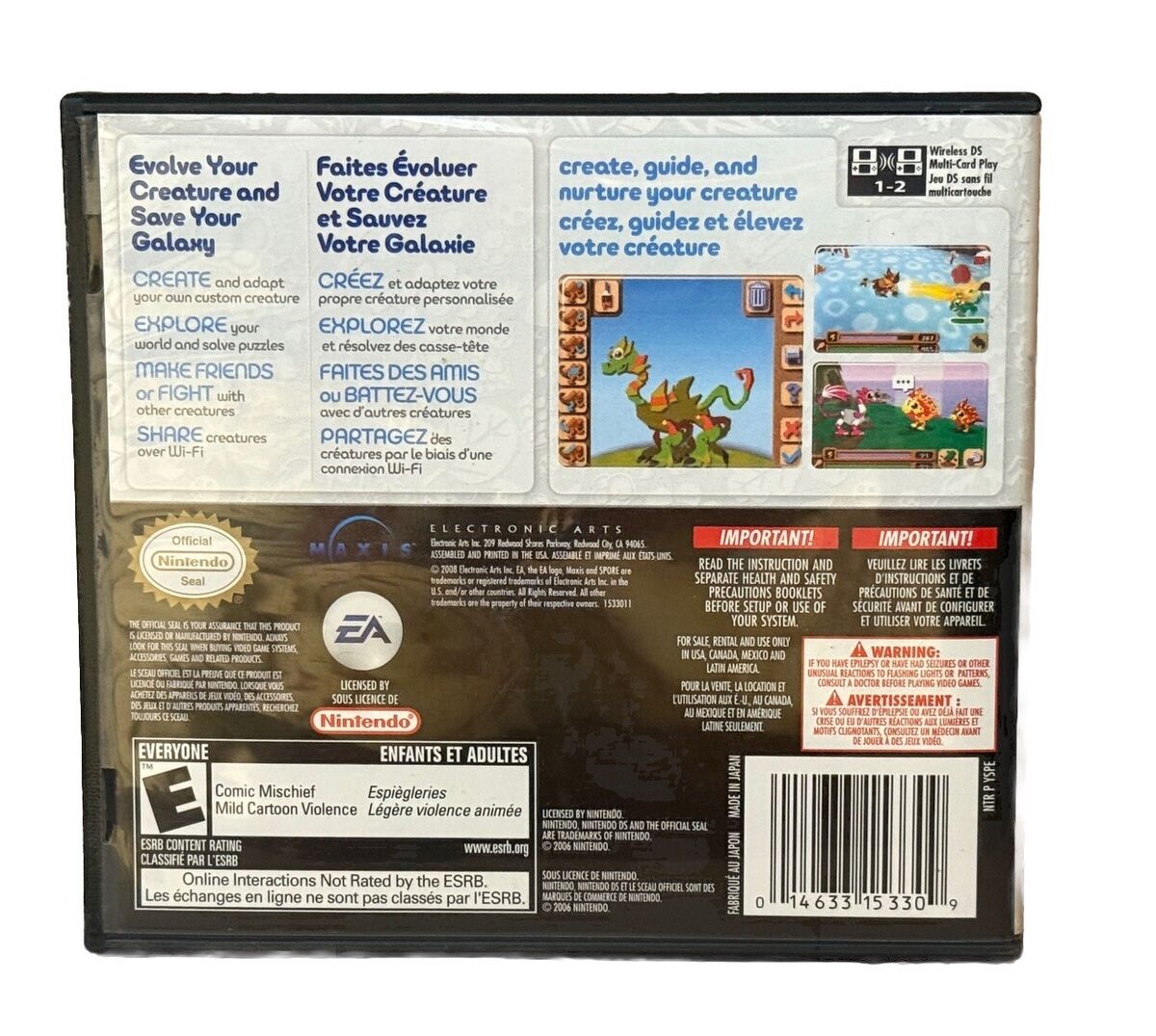 Spore Creatures (Nintendo DS, 2008) – Complete, Boot Tested