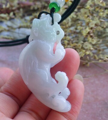 Certified Green Burma Natural A Jade jadeite Pendant Flying Dragon 生意兴隆 567705