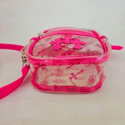 Chrome Hearts Taka Mini Vinyl Pvc with Cross Patch Clear Shoulder