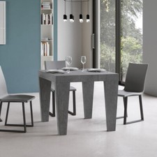 Tavolo quadrato 90x90 allungabile SPIMBO fino a 246 finitura cemento