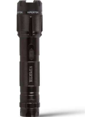 VIPERTEK Stun Gun Self Defense 600 BV Metal Rechargeable + LED FlashLight