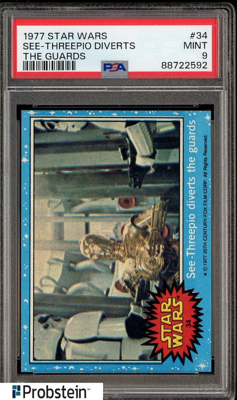 1977 Topps Star Wars #34 See-Threepio Diverts The Guards PSA 9 MINT