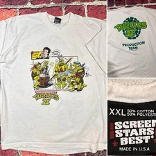 NINJA TURTLES II T-SHIRT SIZE XL 1990 VINTAGE PRODUCTION CREW LIMITED EDITION