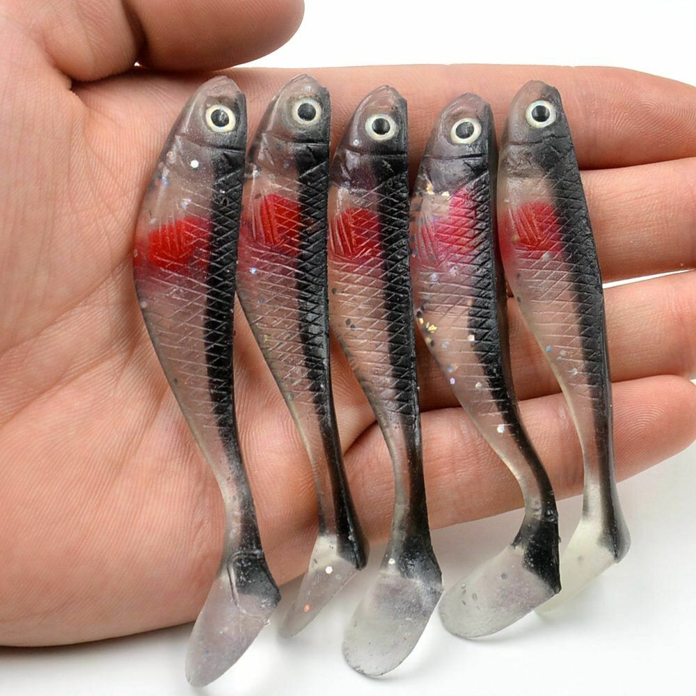 7-Pack Glow Shrimp Fishing Lures - Soft Silicone, 3.1 Inch, Luminous For Night Fishing - View #3