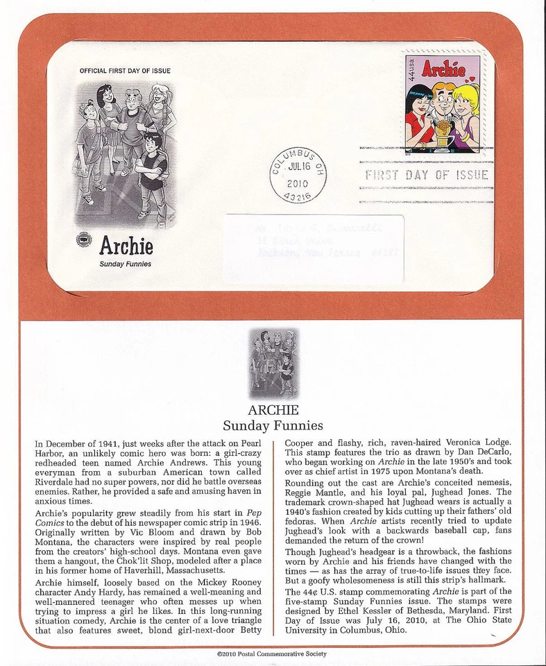 2010 Sunday Funnies Comics Sc 4467-4471 FDCs, 5 PCS Cachet full info pages 4471a - Image 3 of 4