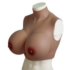 Silicone Breast Form Plate Fake Boobs S Cup Crossdresser Transgender Dark Color