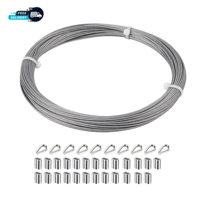 1/16 Inch Stainless Steel Wire Cable,100Ft Aircraft Cable Wire Rope 