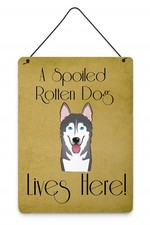 Caroline's Treasures Alaskan Malamute Spoiled Dog Lives Here Wall Door Print