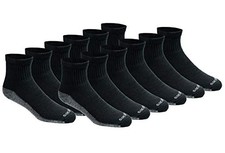 Dickies Men's Dri-Tech Moisture Control Quarter Socks, Available in M-XXL 6, 12
