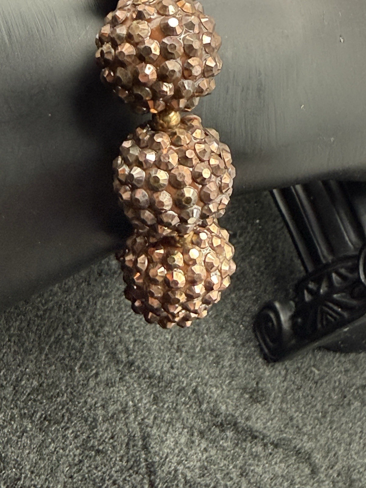 Kenneth Jay Lane KJL Sparkling Bronze Crystal Pav… - image 3