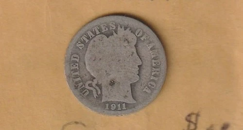 Photo of a 1911-D Barber Dime from an eBay listing that sold on Jul 23, 2026