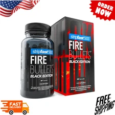 STRIPFAST Fire Bullets BLACK EDITION Weight Loss Supplement Women & Men 60 Caps