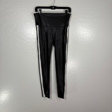 Spanx Leggings Womens Large Black Faux Leather High Rise Pull On Slimming Pants