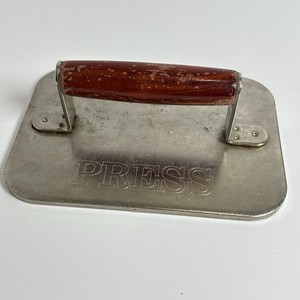 Williams Sonoma Grill Press Heavy Steel Wood Handle Bacon Burger Flattop Chef