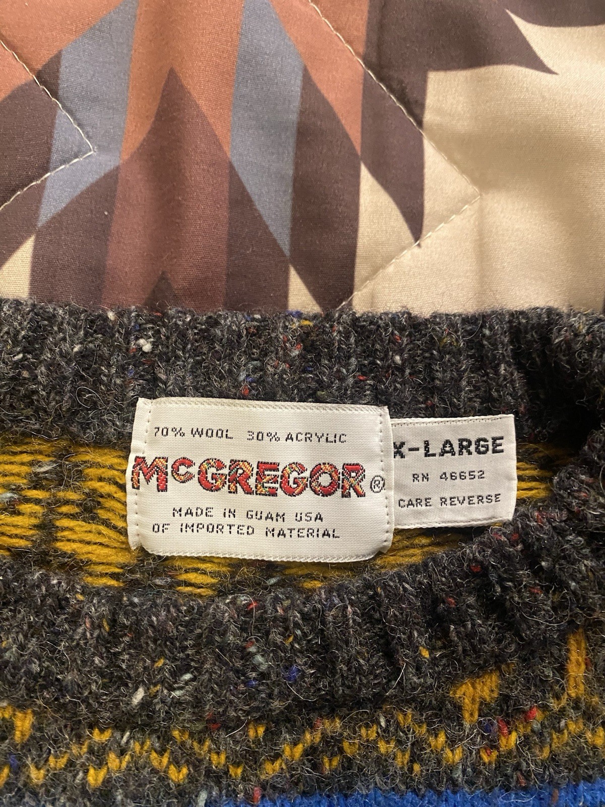 Vtg McGregor Multicolored Wool Pullover Knit Swea… - image 3