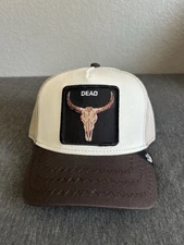Goorin Bros The Farm The Dead Skull Brown Tri-Tone Trucker Hat OSFM Adjustable