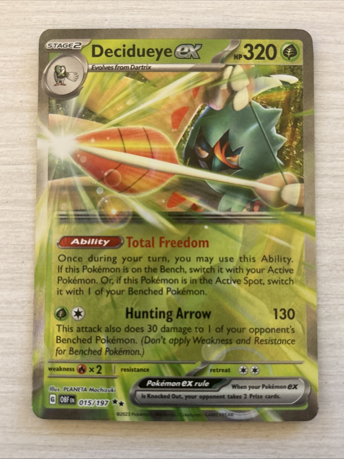 Decidueye ex 015/197 Obsidian Flames