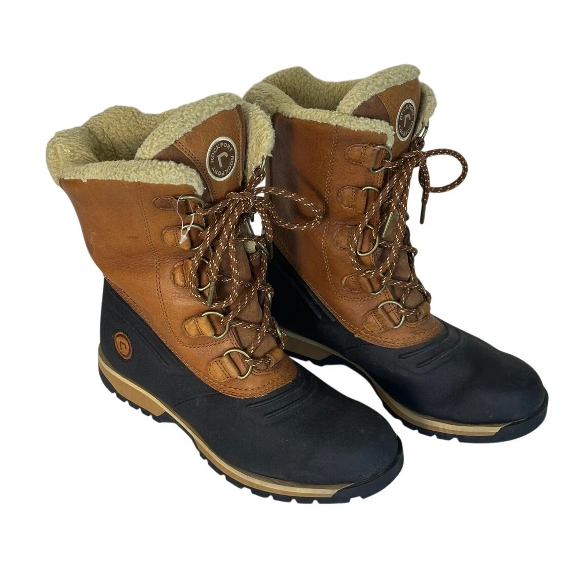 RockPort Men's Hydro-Shield Waterproof Boots Leather & Rubber Thinsulate 10M
